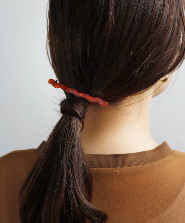 ストライプマーブルウェーブバレッタ