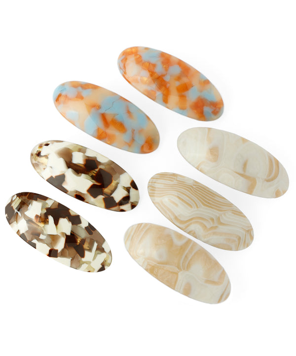 マーブルオーバルバレッタ