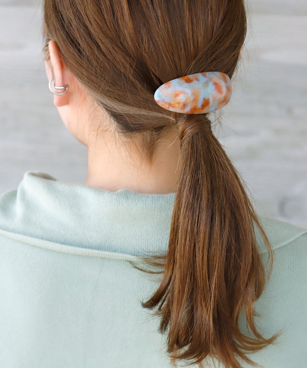 マーブルオーバルバレッタ