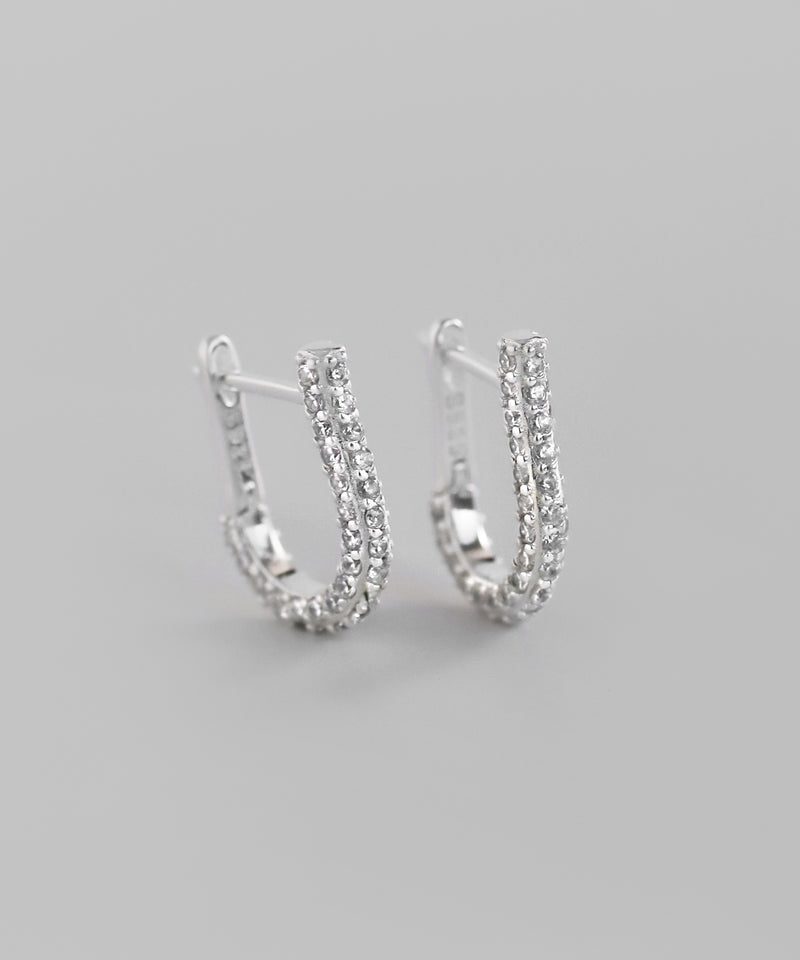 ビジューフープピアス[silver925][Basic]