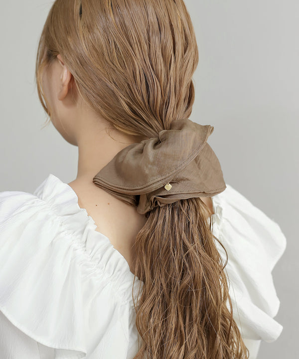 Natural Color Flare Scrunchie