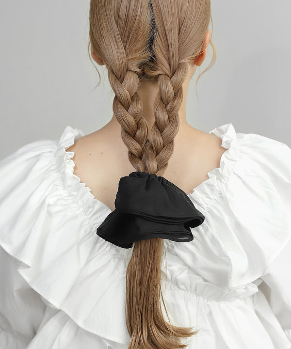 Natural Color Flare Scrunchie