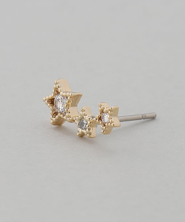 ビジュー×スターピアス［4ペアセット］