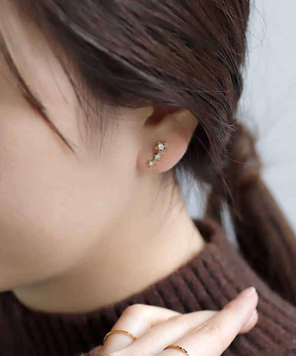 ビジュー×スターピアス［4ペアセット］