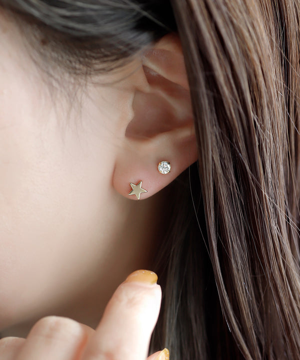 ビジュー×スターピアス［4ペアセット］