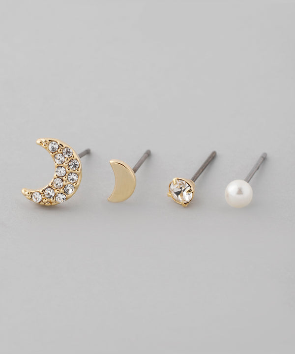 ビジュームーンピアス[4ペアセット]