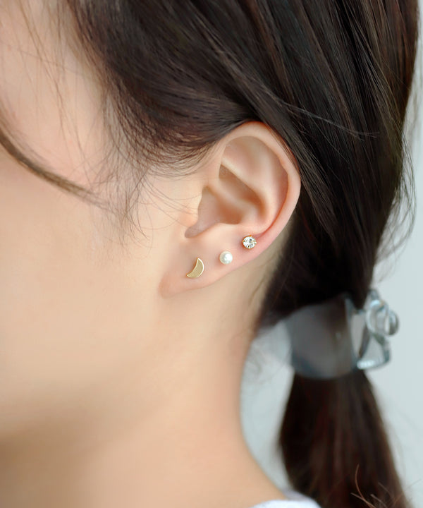 ビジュームーンピアス[4ペアセット]