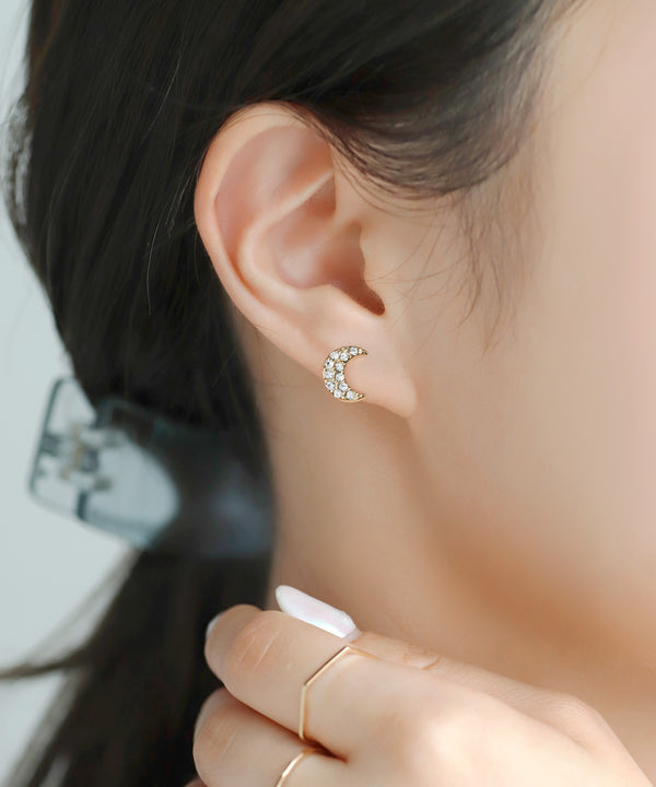 ビジュームーンピアス[4ペアセット]