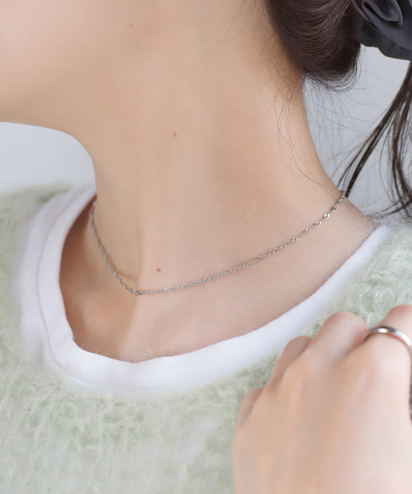 【ステンレス】ツイストチェーンネックレス