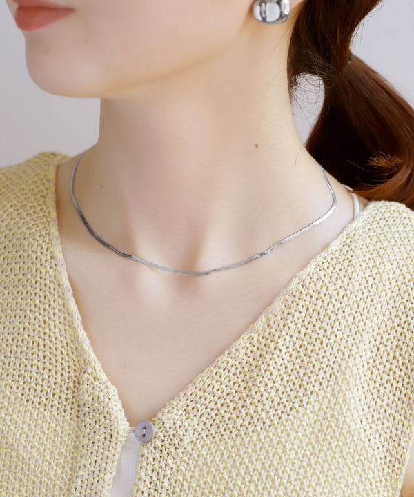[Stainless Steel] Wide Snake Chain Necklace
