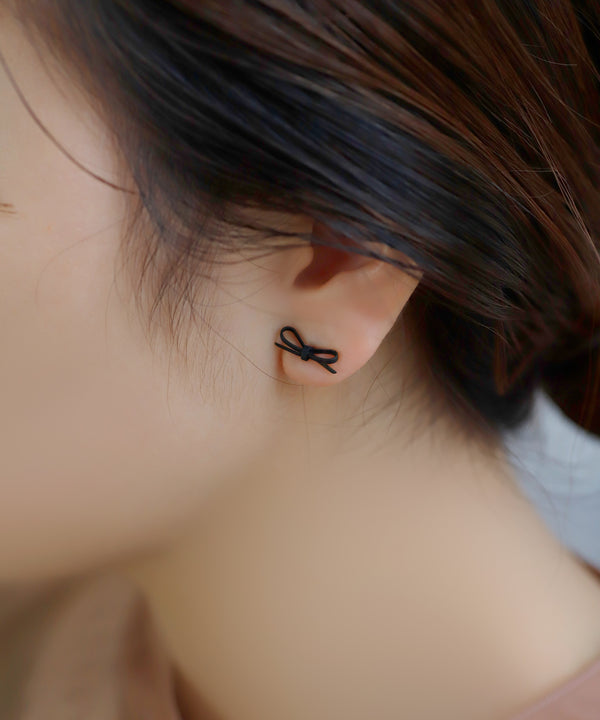 Matte Color Ribbon Earrings