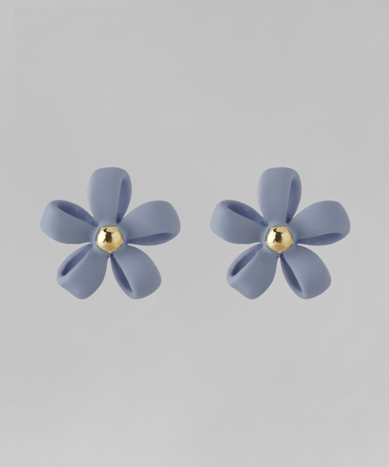 マットカラーフラワーピアス