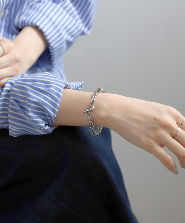 【ステンレス】コンビチェーンマンテルブレスレット