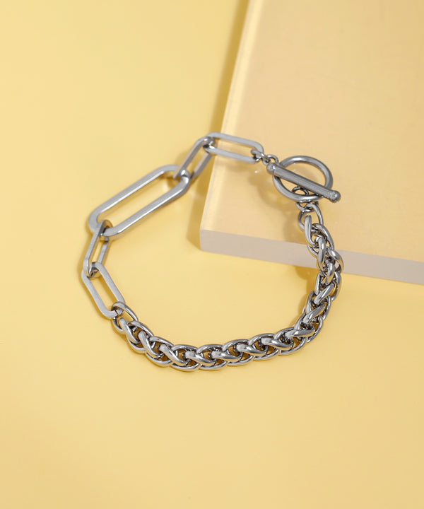 【ステンレス】コンビチェーンマンテルブレスレット