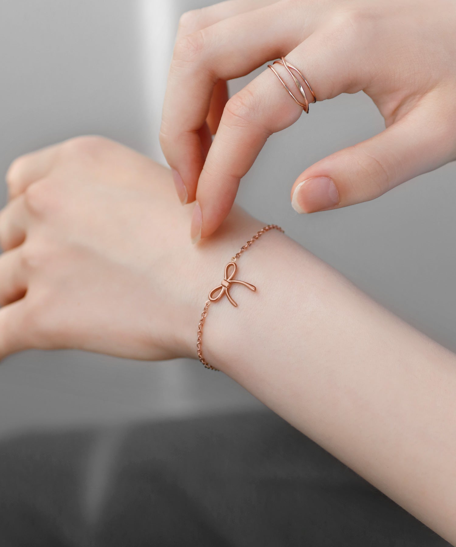 ANEMONE】【ステンレス】メタルリボンブレスレット｜アネモネ