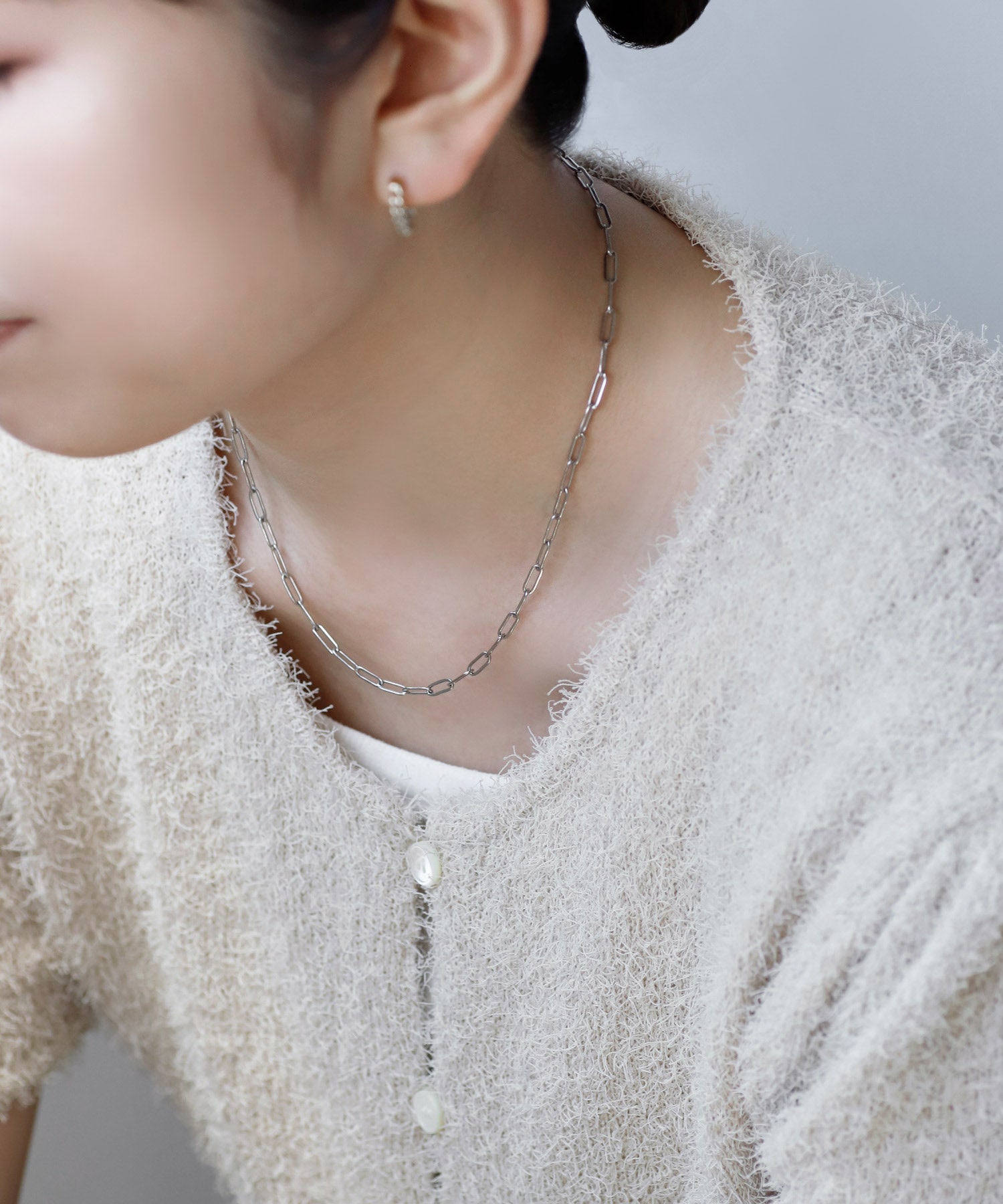 mimi33】【ステンレス】チェーンマンテルネックレス[Ownideal