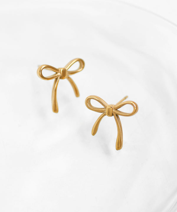 【ステンレス】メタルリボンピアス