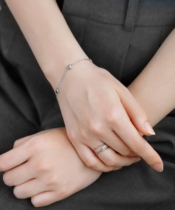 [Stainless Steel] Heart Station Bracelet
