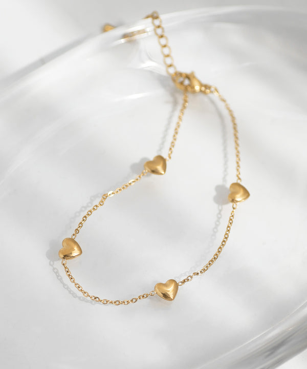 [Stainless Steel] Heart Station Bracelet