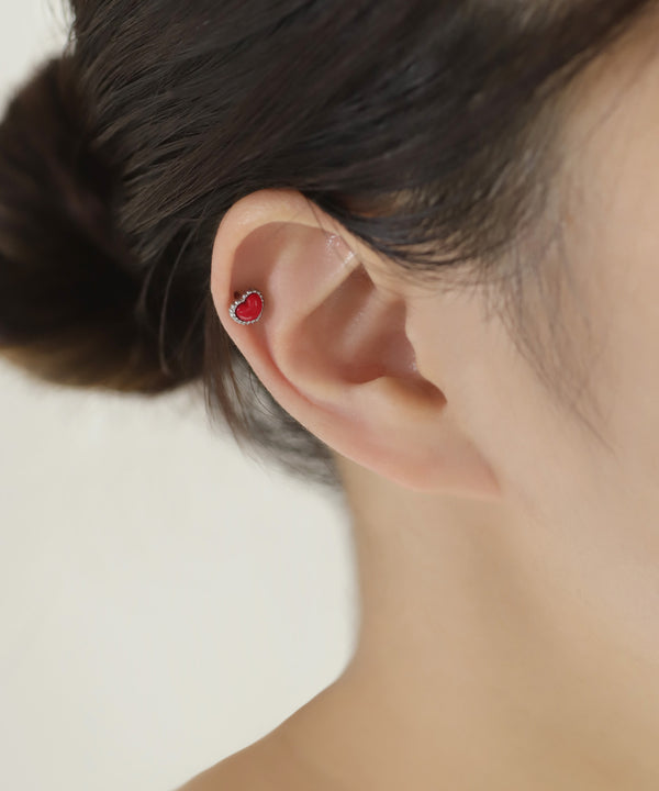 【ステンレス】ハートナンコツピアス