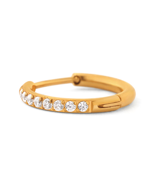 【ステンレス】ビジューラインフープピアス