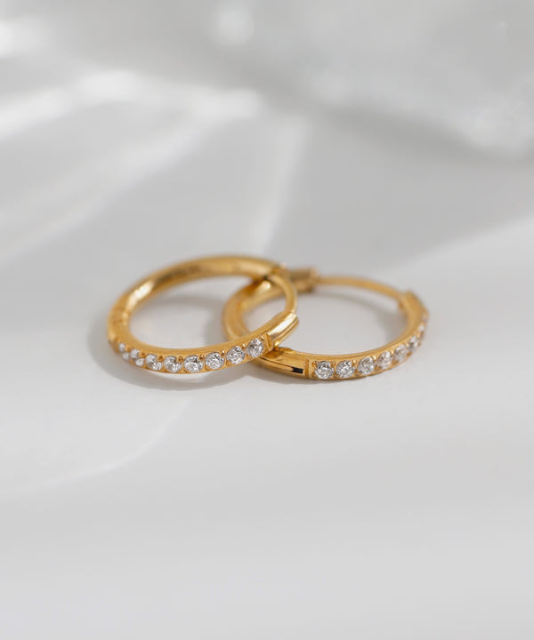 【ステンレス】ビジューラインフープピアス