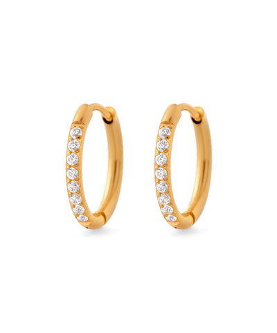 [Stainless Steel] Bijou Line Hoop Earrings