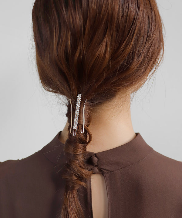 パール×ビジューヘアピン