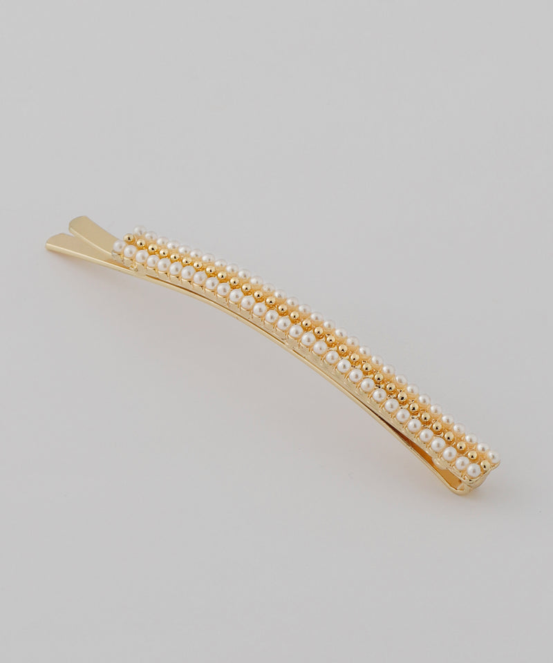 Pearl x Metal Dot Line Hairpin