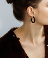 Matte Hoop Earrings [M] [Ownideal]