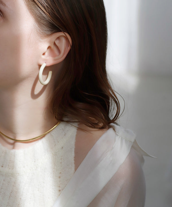 Matte Hoop Earrings [M] [Ownideal]