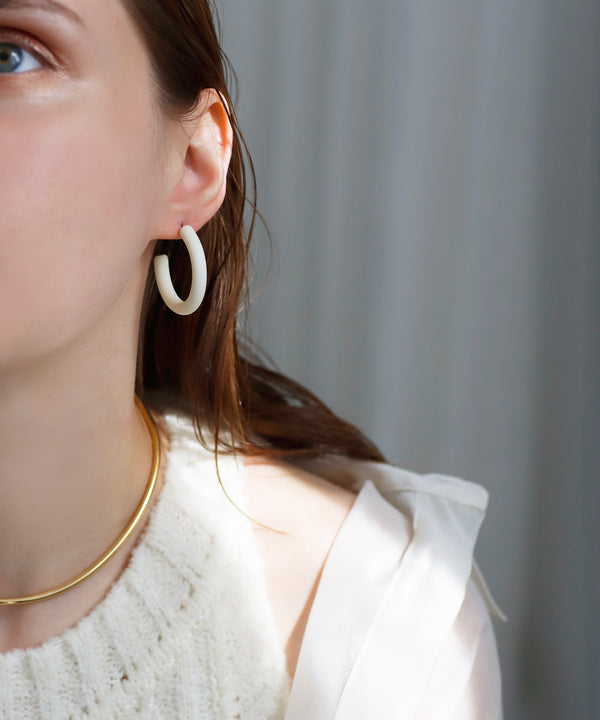 Matte Hoop Earrings [M] [Ownideal]
