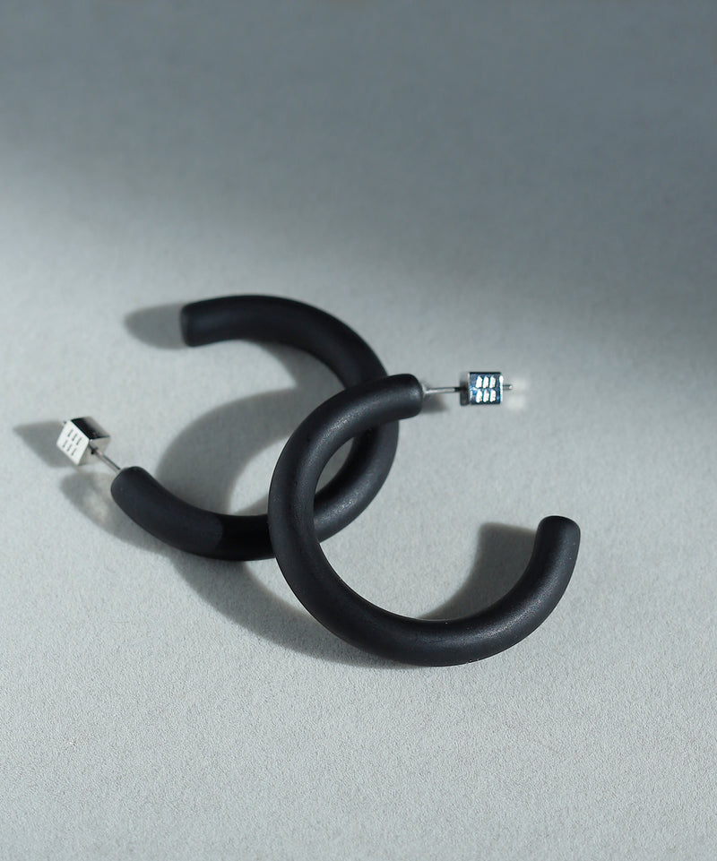 Matte Hoop Earrings [M] [Ownideal]