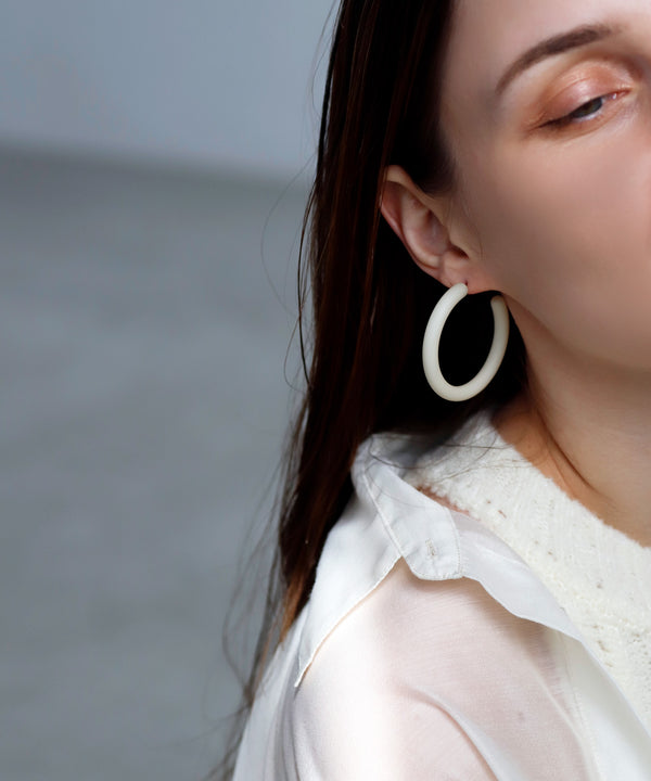 Matte Hoop Earrings [L] [Ownideal]