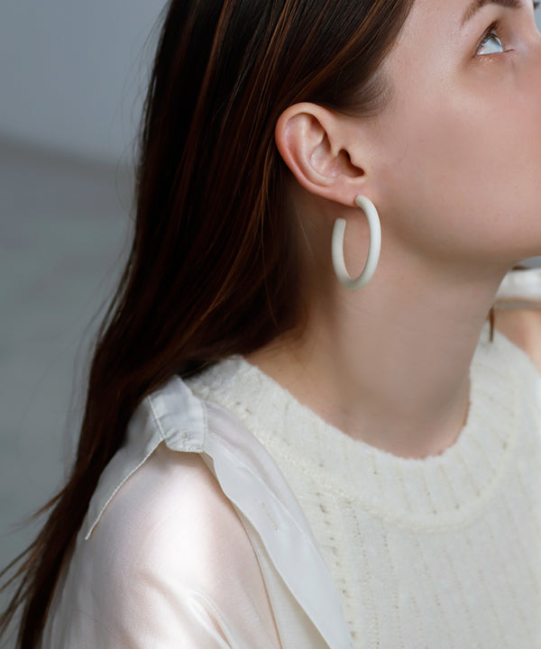 Matte Hoop Earrings [L] [Ownideal]