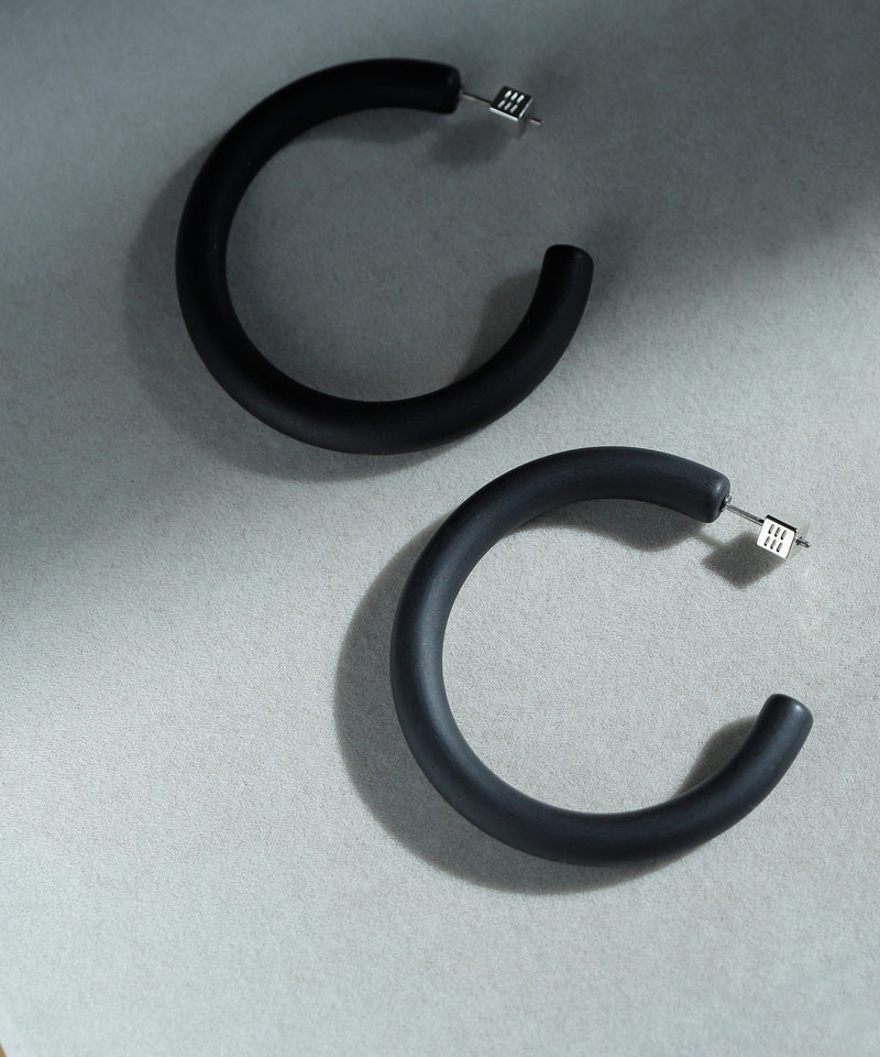 Matte Hoop Earrings [L] [Ownideal]