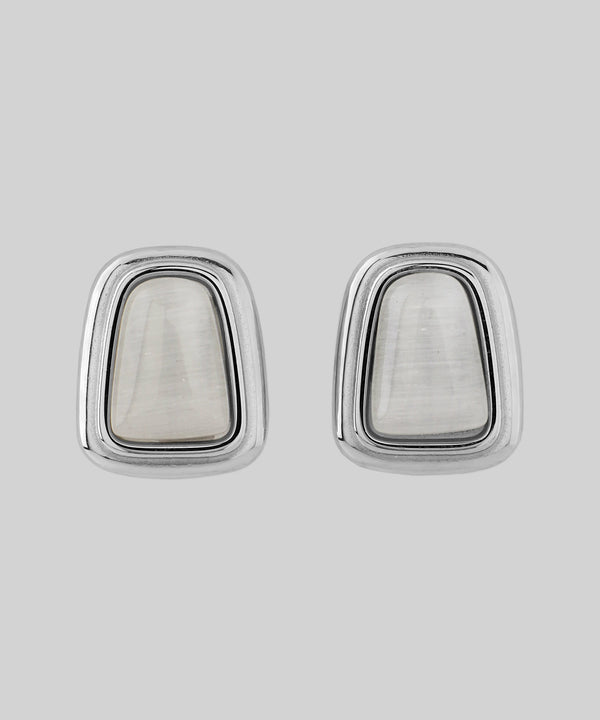 ストーンスクエアピアス[ステンレス][Ownideal]