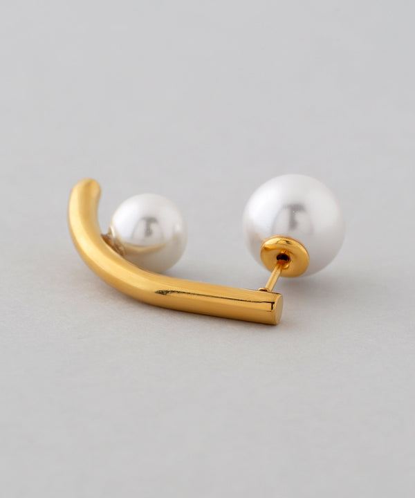 Pearl back-catch earrings [stainless steel] [Ownideal]