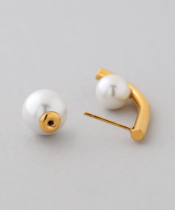 Pearl back-catch earrings [stainless steel] [Ownideal]