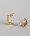 Pearl back-catch earrings [stainless steel] [Ownideal]