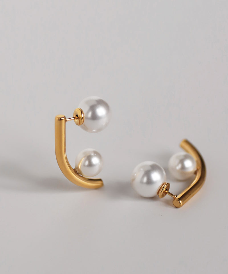 パールバックキャッチピアス[ステンレス][Ownideal]