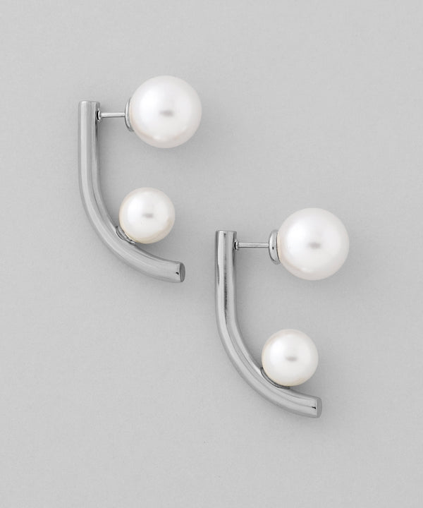 Pearl back-catch earrings [stainless steel] [Ownideal]