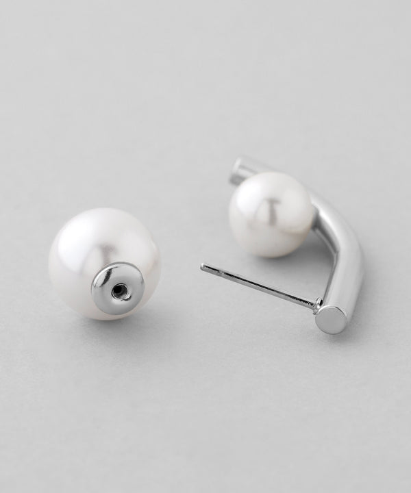 Pearl back-catch earrings [stainless steel] [Ownideal]
