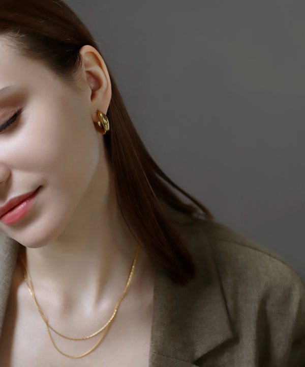 ボールドフープピアス[ステンレス][Ownideal]