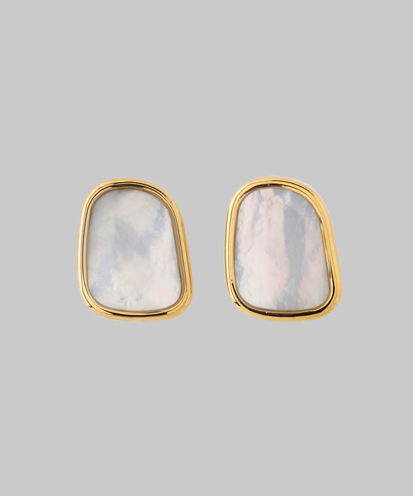 Shell Square Earrings [Stainless Steel] [Ownideal]