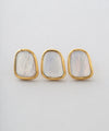 Shell Square Earrings [Stainless Steel] [Ownideal]