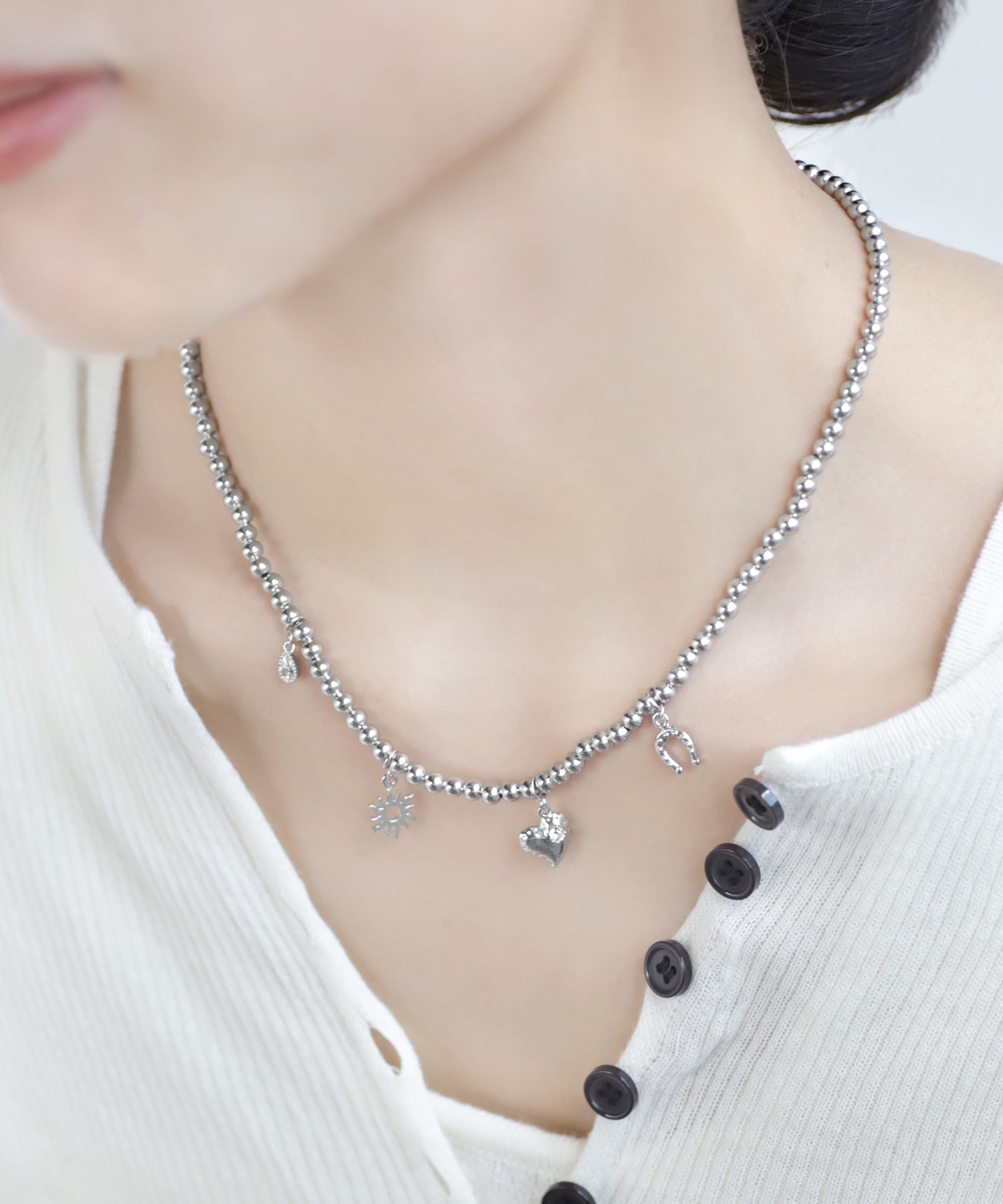 ANEMONE】チャーム×ボールチェーンネックレス｜アネモネ