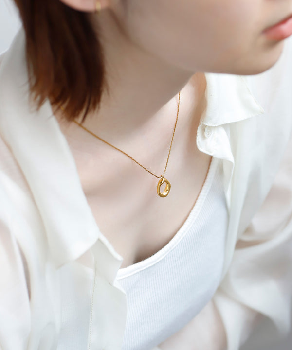 [Stainless Steel] Nuance Metal Circle Necklace