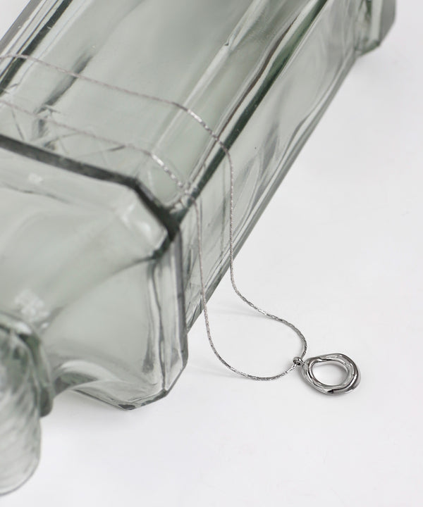 [Stainless Steel] Nuance Metal Circle Necklace