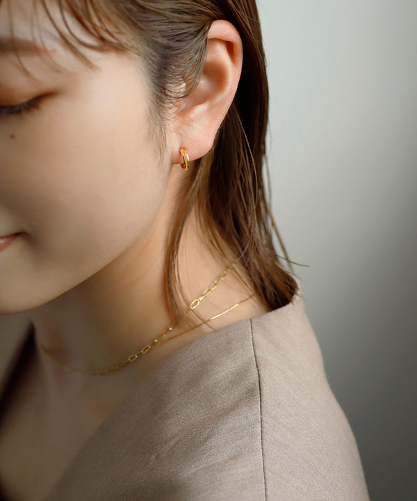 ダイヤフープピアス[Object hoop-stainless-][UMU]